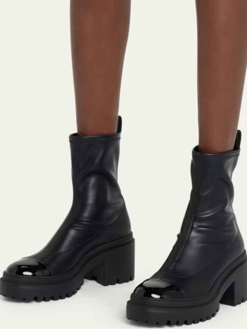 Giuseppe Zanotti Black Patent-Toe Platform Ankle Boots